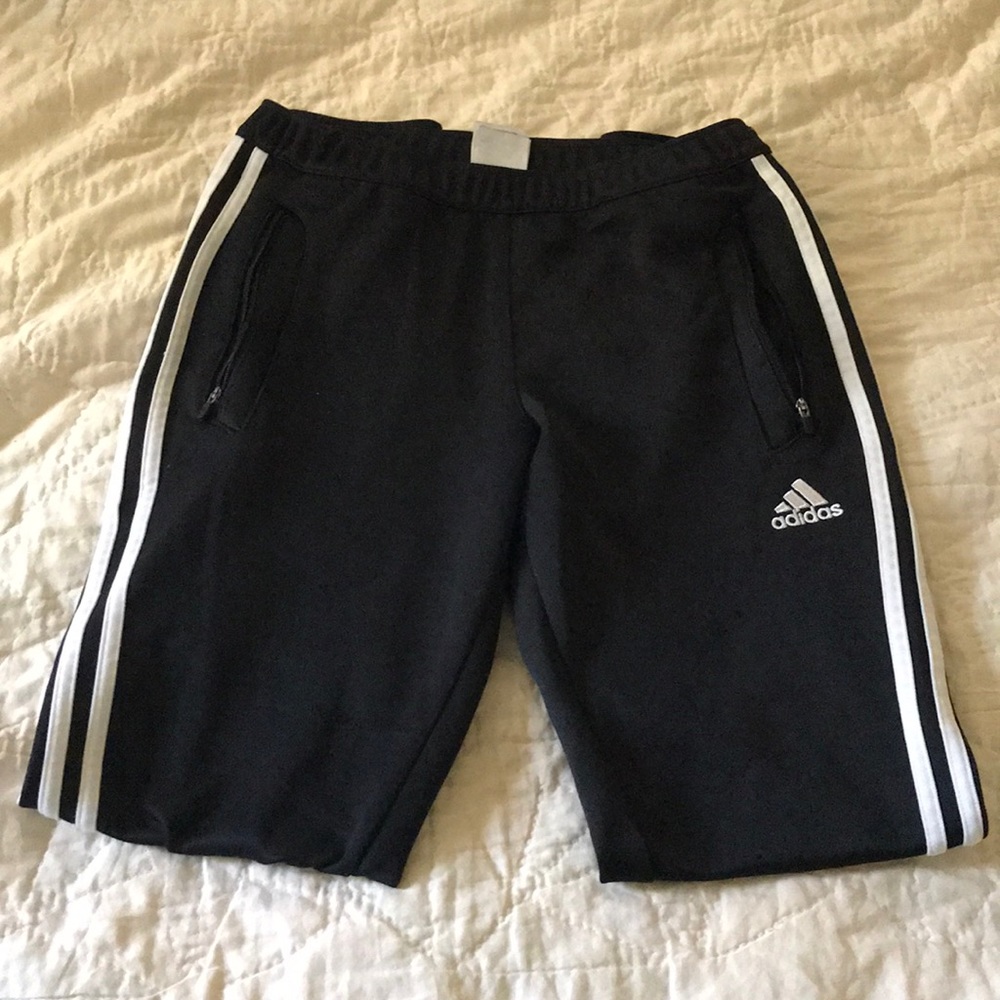Adidas black and white work out pants. Size small